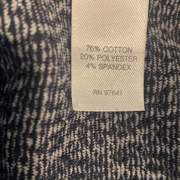 J Jill Pure Jill textured long sleeve boxy A line dress navy white Large  EUC - Picture 10 of 11